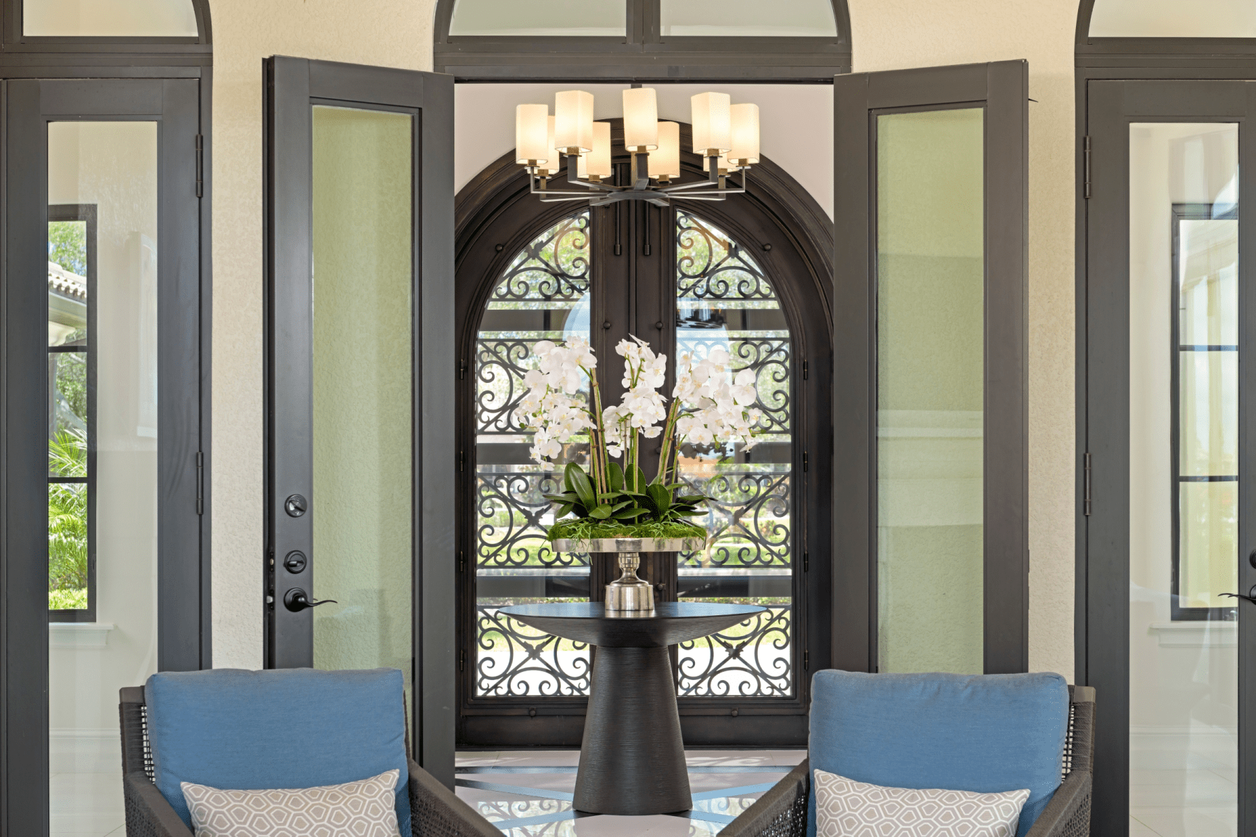 Traditional Scrolling Iron Door with Christopher Burton Homes