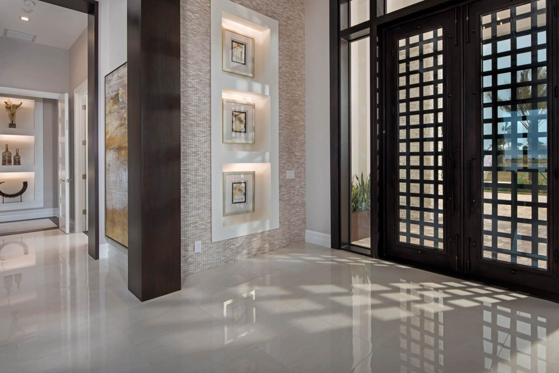 Grid Contemporary Iron Door - with Christopher Burton Homes
